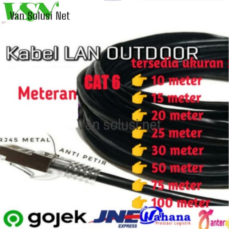 kabel outdoor FTP STP Cat6 kabel LAN outdoor Vascolink Cat 6 meteran/LAN Cable outdoor meteran