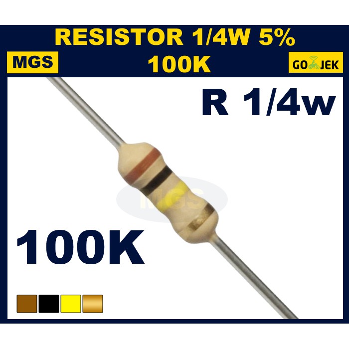 Resistor 1/4w 100K 5% 1000PCS