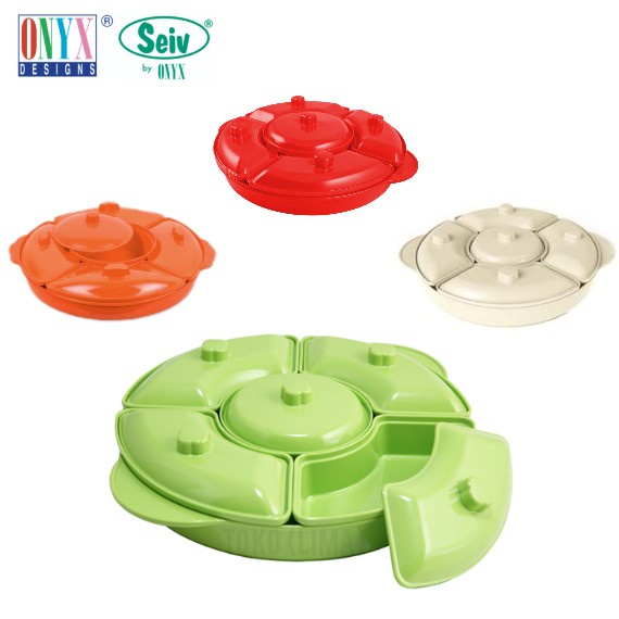 Saji Prasmanan - Onyx Psb01 Prasmanan 14" Serving Set Melamin Bulat 35Cm Hijau