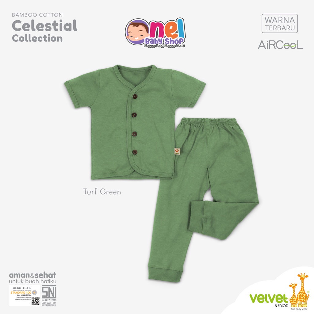 BAJU SETELAN BAYI - VELVET 1 SET Celestial Baju Pendek celana Panjang NB