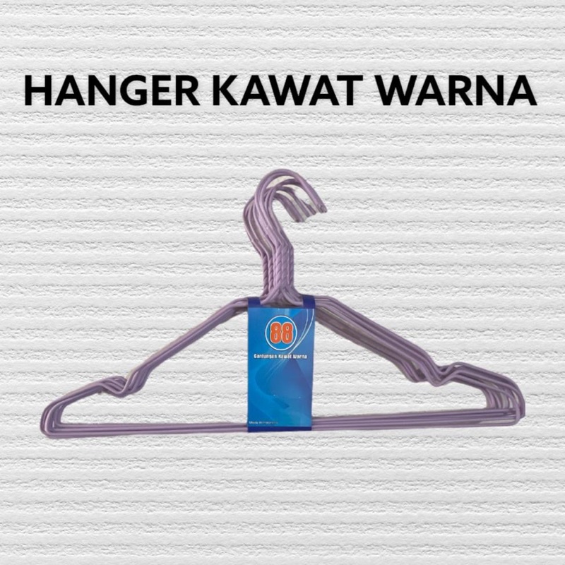 HANGER BAJU KAWAT STAINLESS STEEL WARNA 10 PCS / GANTUNGAN BAJU DEWASA