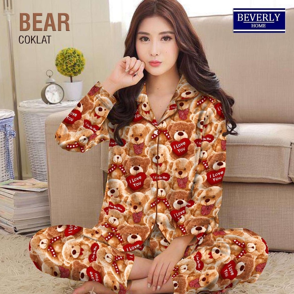 Piyama PP Dewasa Sultan / Janda Bolong / Tie Dye Katun Jepang - Fit XL-Beruang