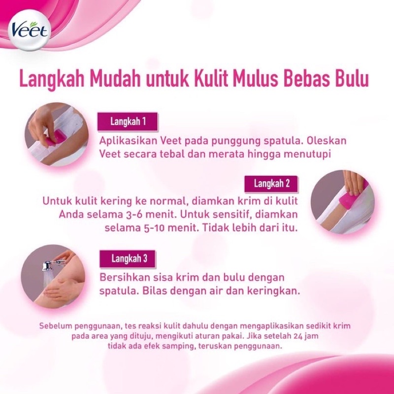 Veet Hair Removal Cream Krim Penghilang Bulu Tubuh Perawatan Kulit Mulus Tidak Sakit WAX Cream Krim