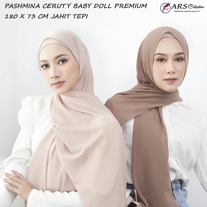 Pashmina Ceruty Baby Doll Premium 180cm x 75cm by A.R.S Collection