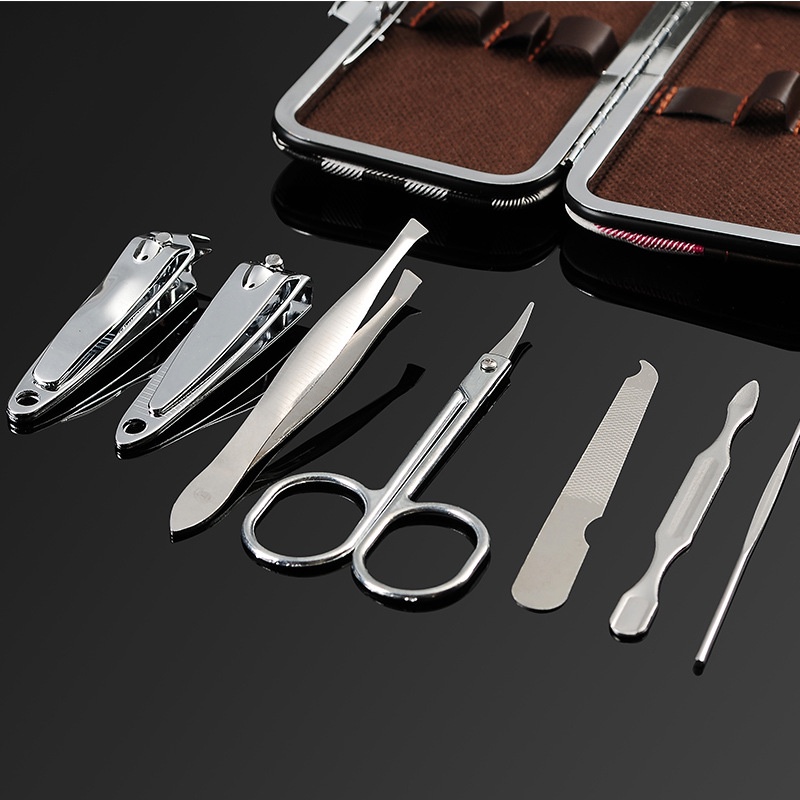 Perlengkapan Manicure Pedicure 7 Pcs Gunting Kuku Wajah wadah elegan / meni pedi 7in1
