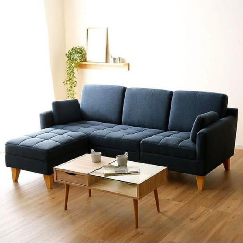 Sofa retro plus puff tanpa meja