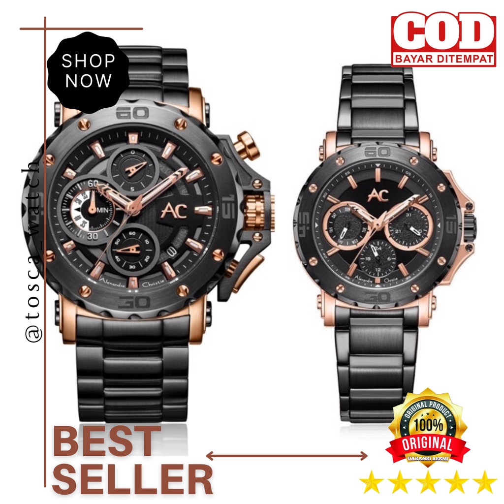 Alexandre christie couple ac 9205 colletion original garansi resmi 1thn Jam tangan couple original