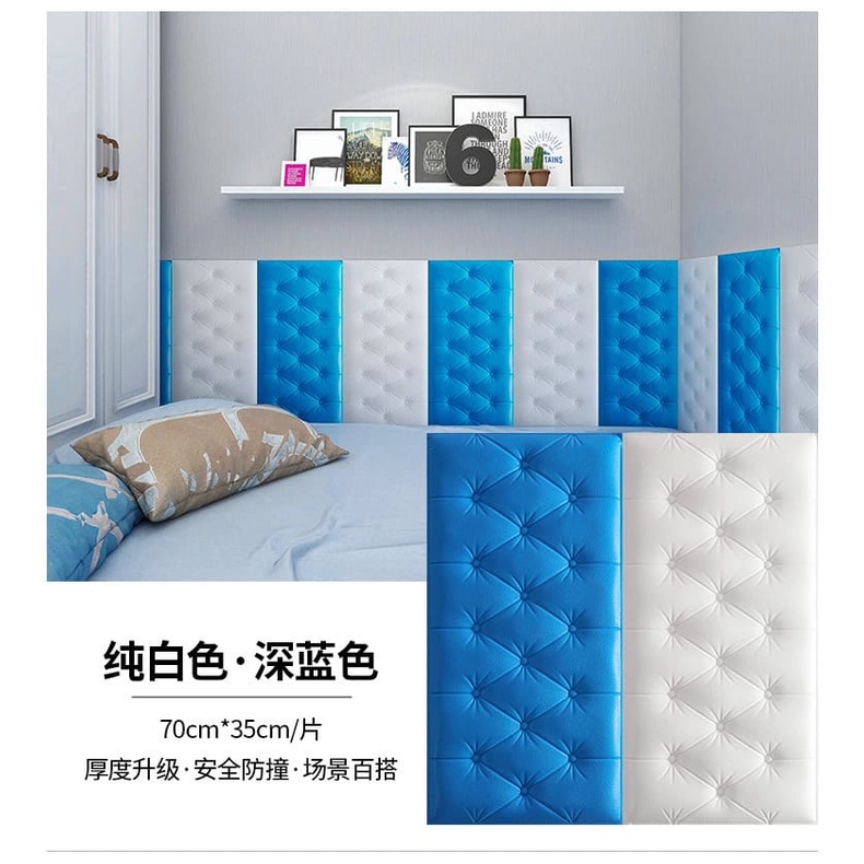 Wallpaper Foam 3D Headboard Bed Wall Sticker Dinding Walpaper Busa Dinding Dekorasi Kamar Ruangan