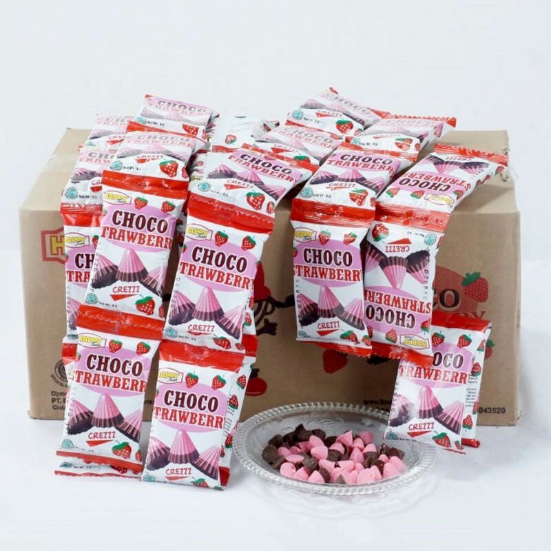 

Biskui happy time choco biscuit -choco strawberry - cokelat 8gr