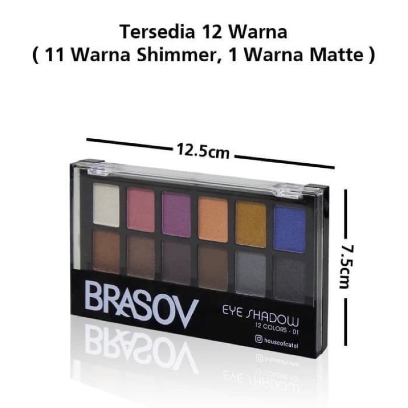 BRASOV EYESHADOW 12 WARNA VARIAN NUDE