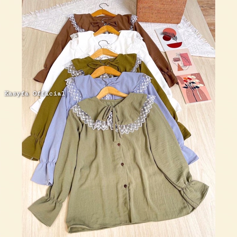 PINKAN SHIRT TOP BLOUSE RENDA TILE KRAH TALI