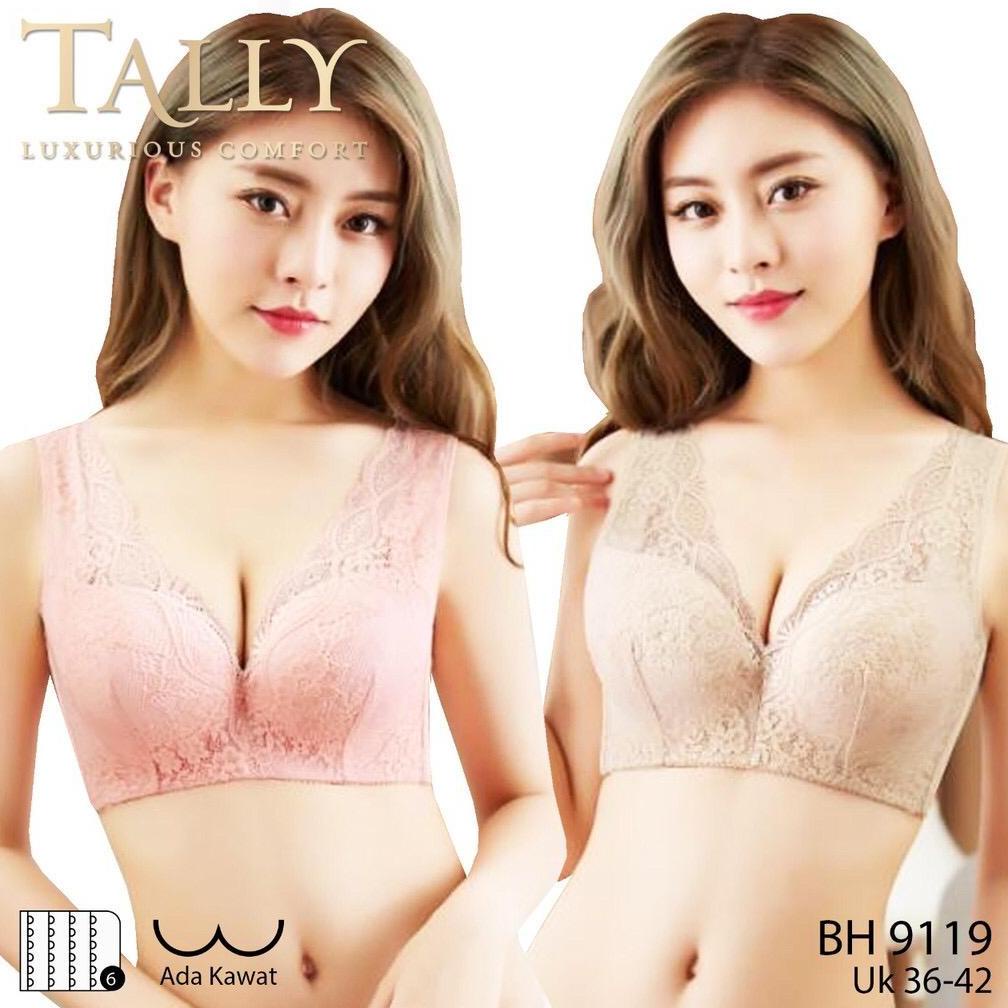 Tally 9119 Bh Penekan Lemak Brokat Kait 6 Kawat- Bra Jumbo Cup D | Press Lemak Samping | Berkawat