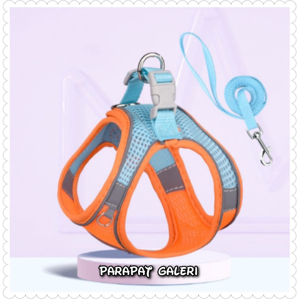 Tali tuntun kucing - Harness Anjing - Cat Leash Dog Model Rompi kwalitas Premium - kuat - Import