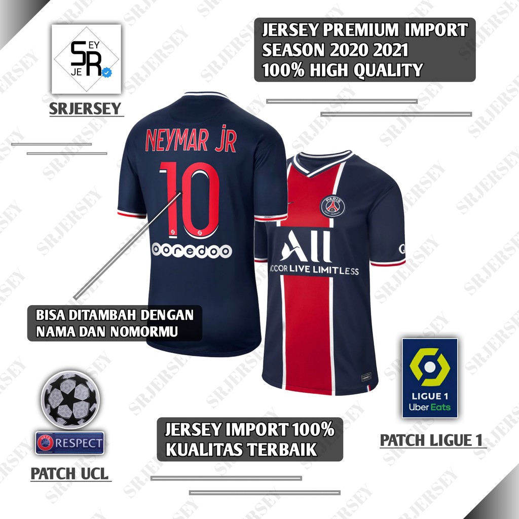 jersey psg home 2020 2021 baju bola paris saint germany terbaru 20/21