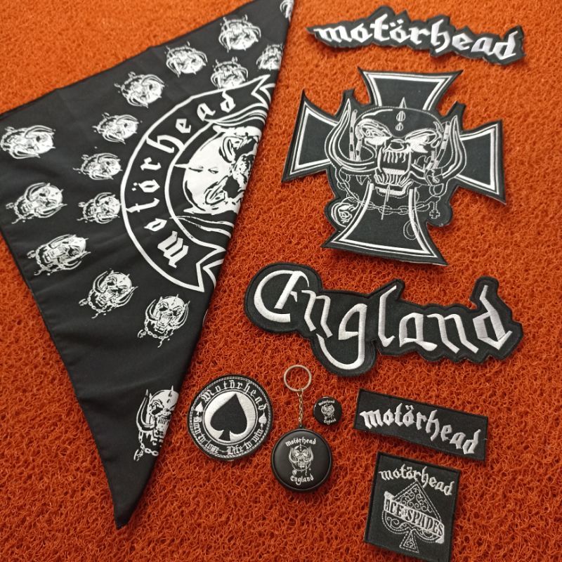 BACKPATCH DAN SLAYER BANDANA MOTORHEAD SATU SET BEST QUALITY TERLARIS TERMURAH ( 1 PAKET )