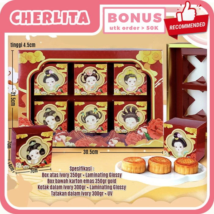 Box Mooncake Dus Kotak Kue Bulan Isi 6 Hampers Mid Autumn Emperor