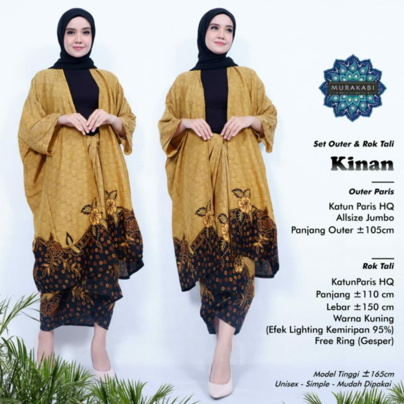 setelan outer batik rok tali batik paris