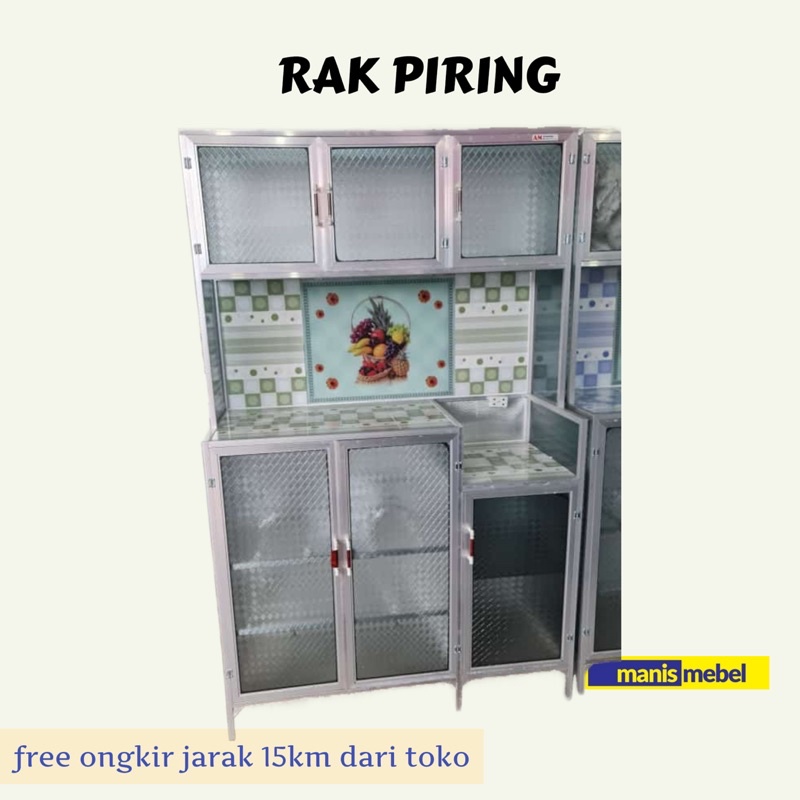 RAK PIRING/RAK PIRING 3 pintu / RAK PIRING 3PINTU/RAK PIRING MURAH/RAK PIRING KACA/RAK PIRING ALUMIN