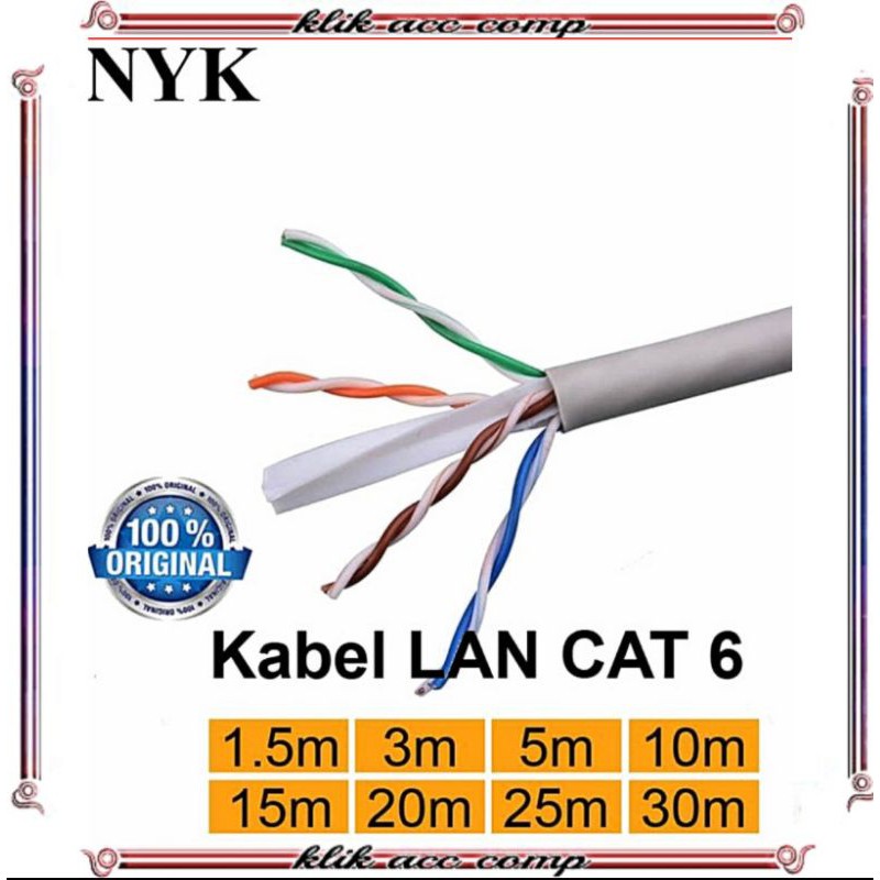 Kabel LAN 5m CAT 6 Internet Jaringan Cat6 UTP 5 M