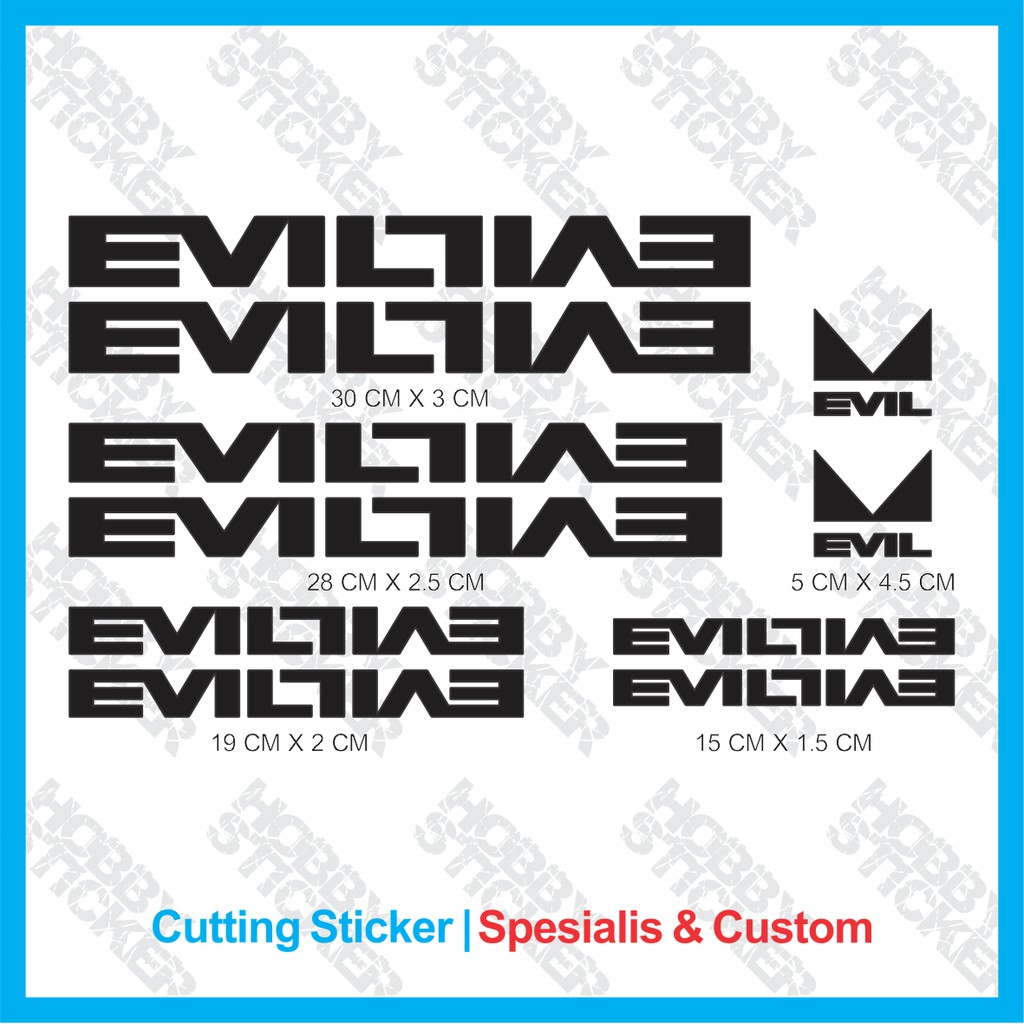 Decal Frame Evil Sticker MTB Stiker Sepeda Custom