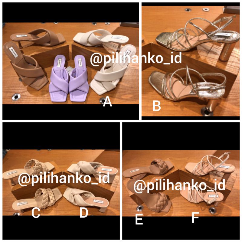 Padded Heels Sandal Stradivarius Sepatu Quilted Original