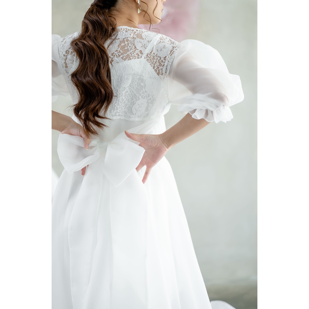 Clea Ribbon Robe - FAE Collection- Kimono Pengantin Bride Robe Organza Pita Wedding Robe