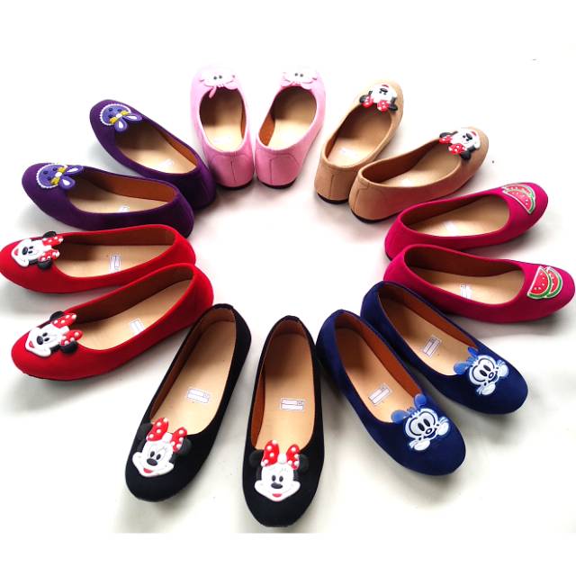 Flatshoes anak motif kartun Mickey mouse SZ 26-30