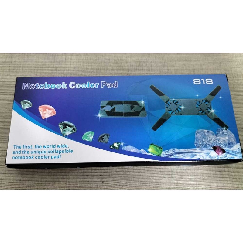 Cooling Pad Lipat Portable Model X Stand 2 Kipas Pendingin Laptop USB