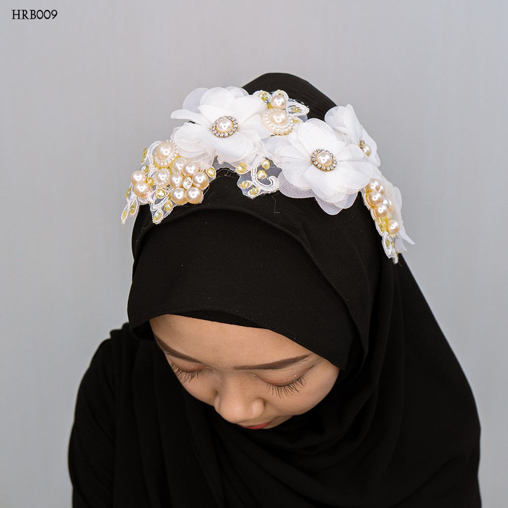 [PRODUK TERLARIS] HAIRPIECE HIJAB PENGANTIN AKSESORIS PESTA BROKAT HRB009