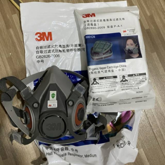 Masker 3M 6200 Original Respirator double filter