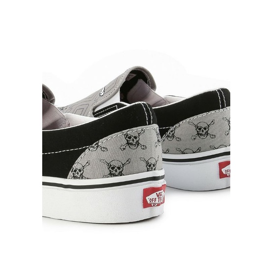 Vans Slip On Classic Skull ( New Varsity ) - Drizzle / Black 100% Authentic