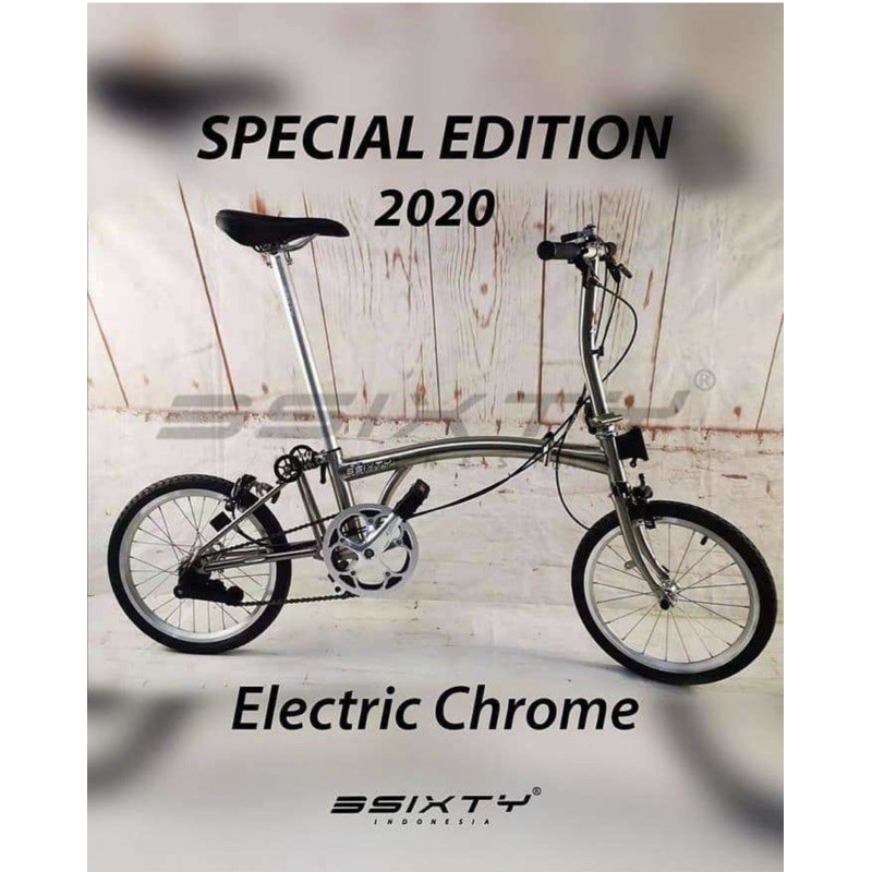 New Sepeda Lipat 3Sixty Electric Crhome Electro Silver 2020 Special Edition Not Pikes Trifold