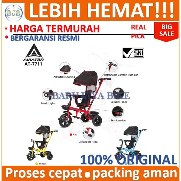Tricycle Aviator AT-7711 Sepeda Anak Roda 3