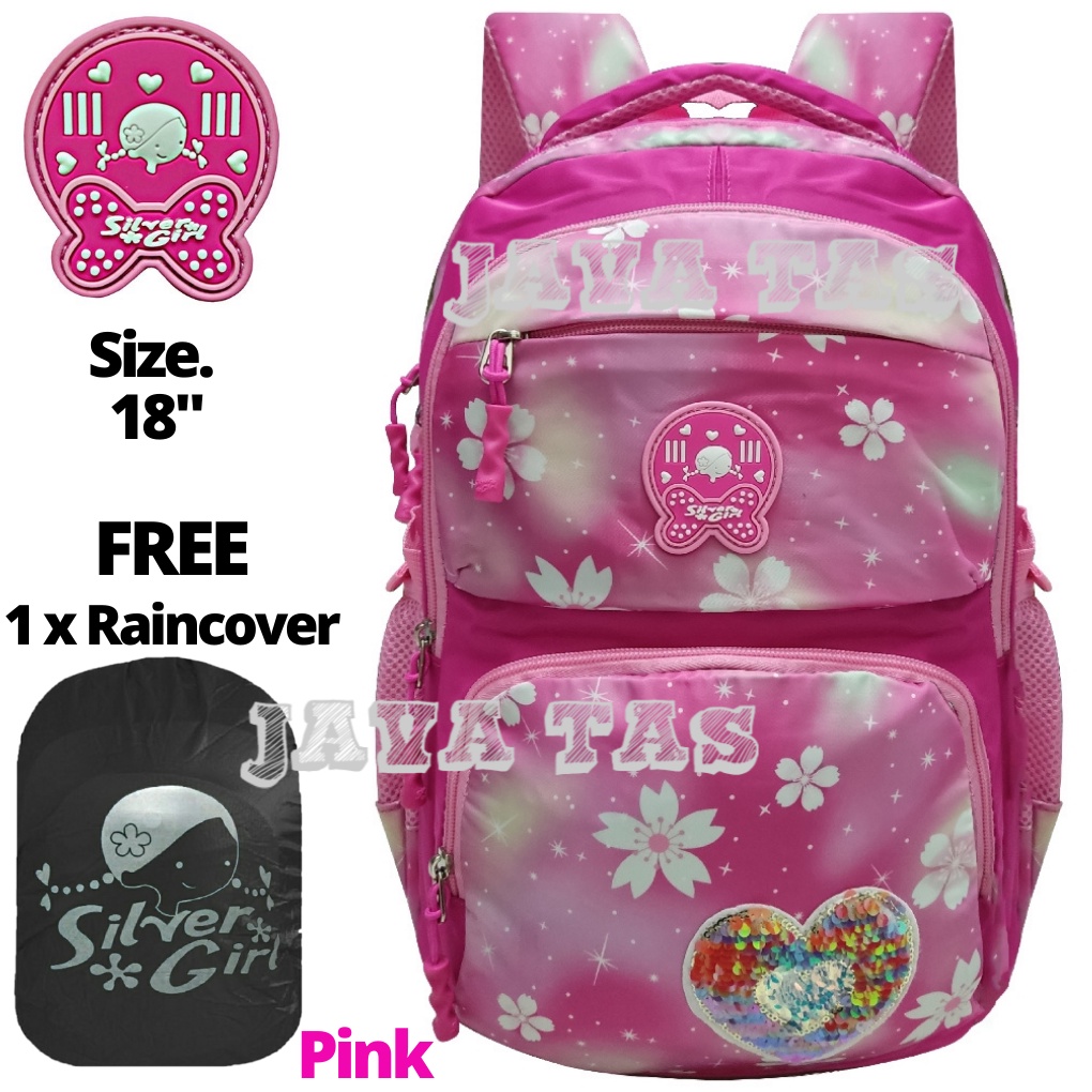 Tas Sekolah Anak Perempuan SILVER GIRL RAINBOW LOVE FANTA Tas Sekolah SD SMP Tas Anak Perempuan GRAT