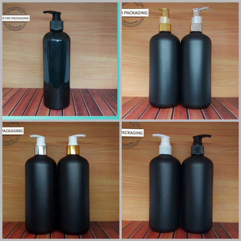 Botol 500ml Hitam Botol Pump 500ml Hitam Botol 500 ml Hitam Tutup Pump Tebal Berkualitas