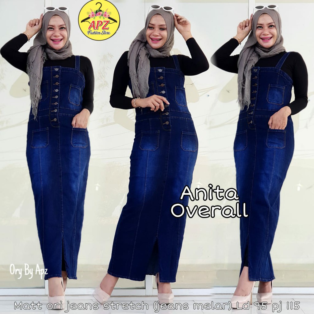 ANITA OVERALL MATT JEANS TEBAL MELAR