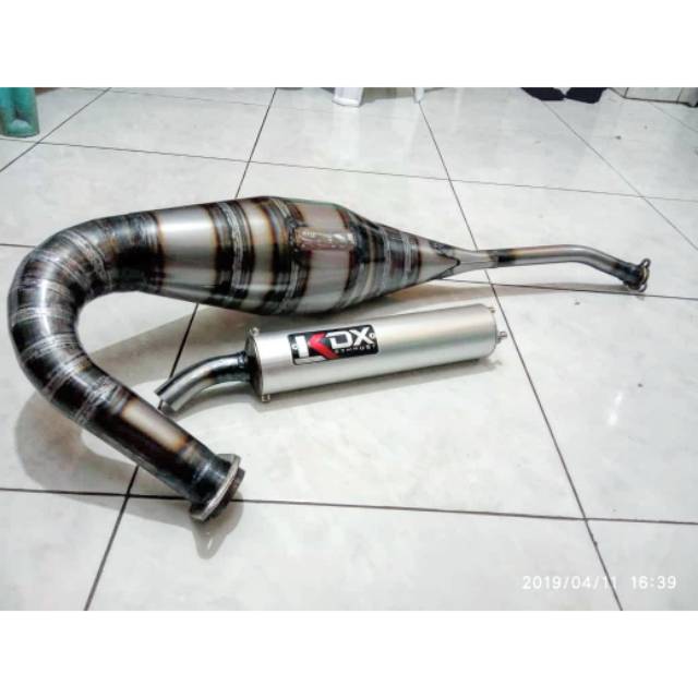 Knalpot ninja Kdx plat karat Suara garing kemrincing rr atau r dan ss-4