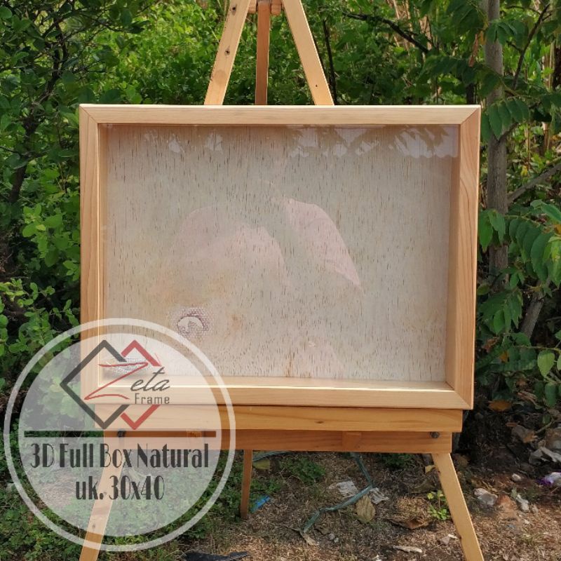  Pigura  mahar kayu  full box natural uk 30x40 Transparan 