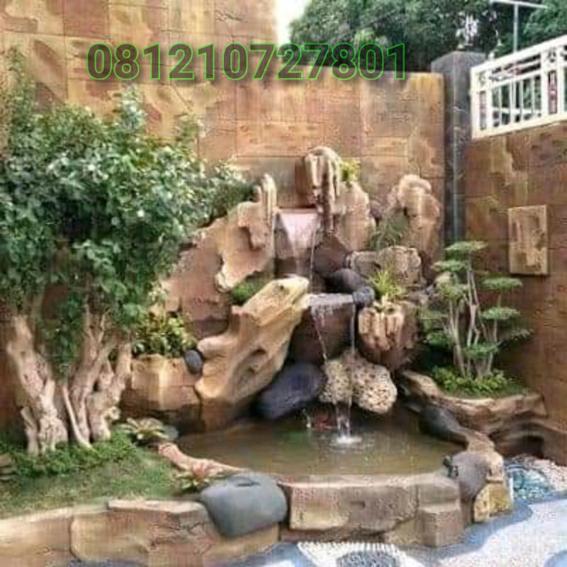 tukang jasa pembuatan kolam relief tebing / kolam air terjun / kolam minimalis batu alam