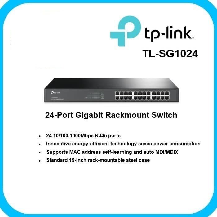 TP-Link TL-SG1024 24-port Gigabit Switch 19-inch rack-mountable steel