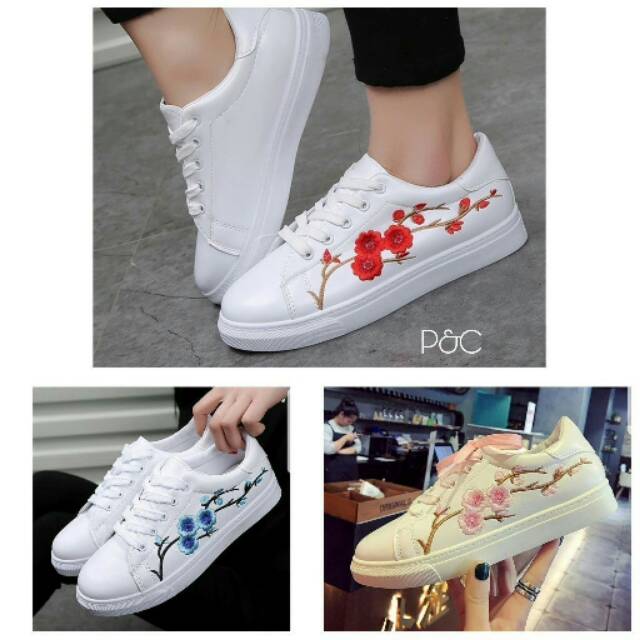  Sepatu  sneakers tali kets  cats murah santai cewek wanita  