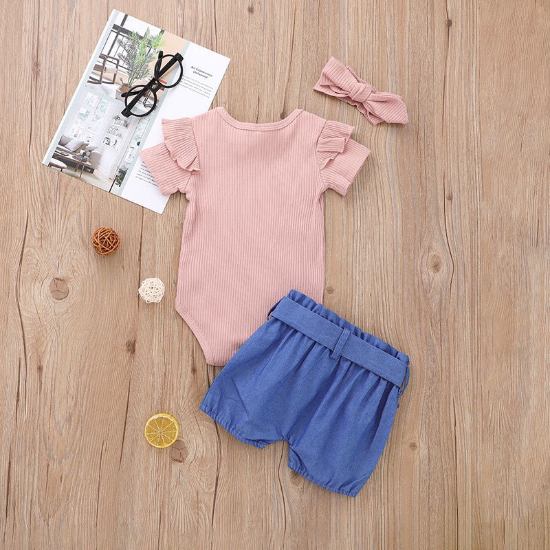 [ISI 2] 0-2 thn JUMPER TOP + CELANA/ ROK SET SETELAN PANTS PENDEK ATASAN JUMPSUIT ROMPER XMY AY