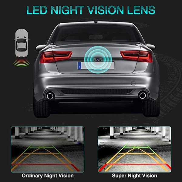 Kamera Parkir sensor Mundur buzzer Wide Angle Car 1 Radar Sensor Parking HD Camera Night Vision