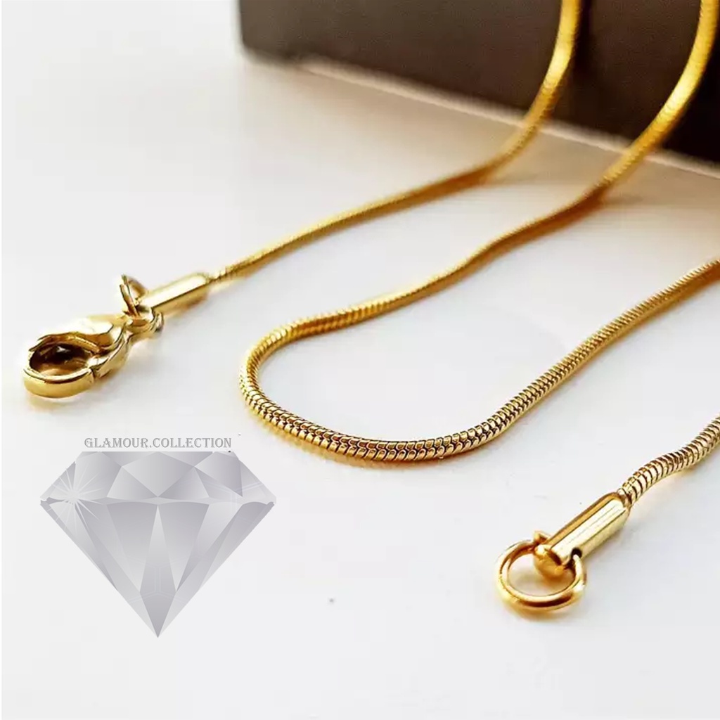 [COD] Kalung Titanium Model Bulat Anti Karat 1.5mm Fashion Wanita/Pria Anti Karat