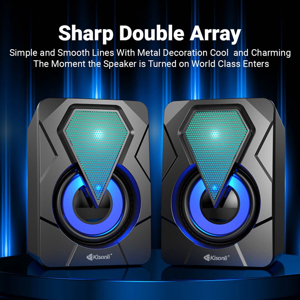 KISONLI Speaker Gaming Laptop Komputer L-9090 Led Rgb Light With Volume Control-6