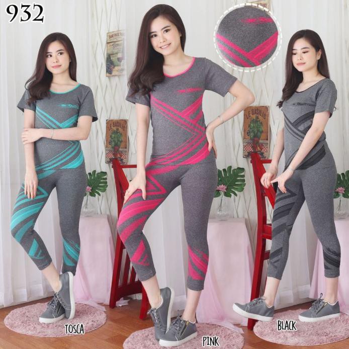 SETELAN BAJU SENAM AEROBIK/ FITNESS OLAHRAGA IMPORT WANITA TERBARU