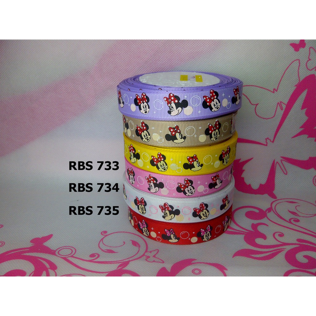 

[10 YARD] PITA GROSGRAIN MOTIF MINNIE MOUSE SALE RBS 733,734,735