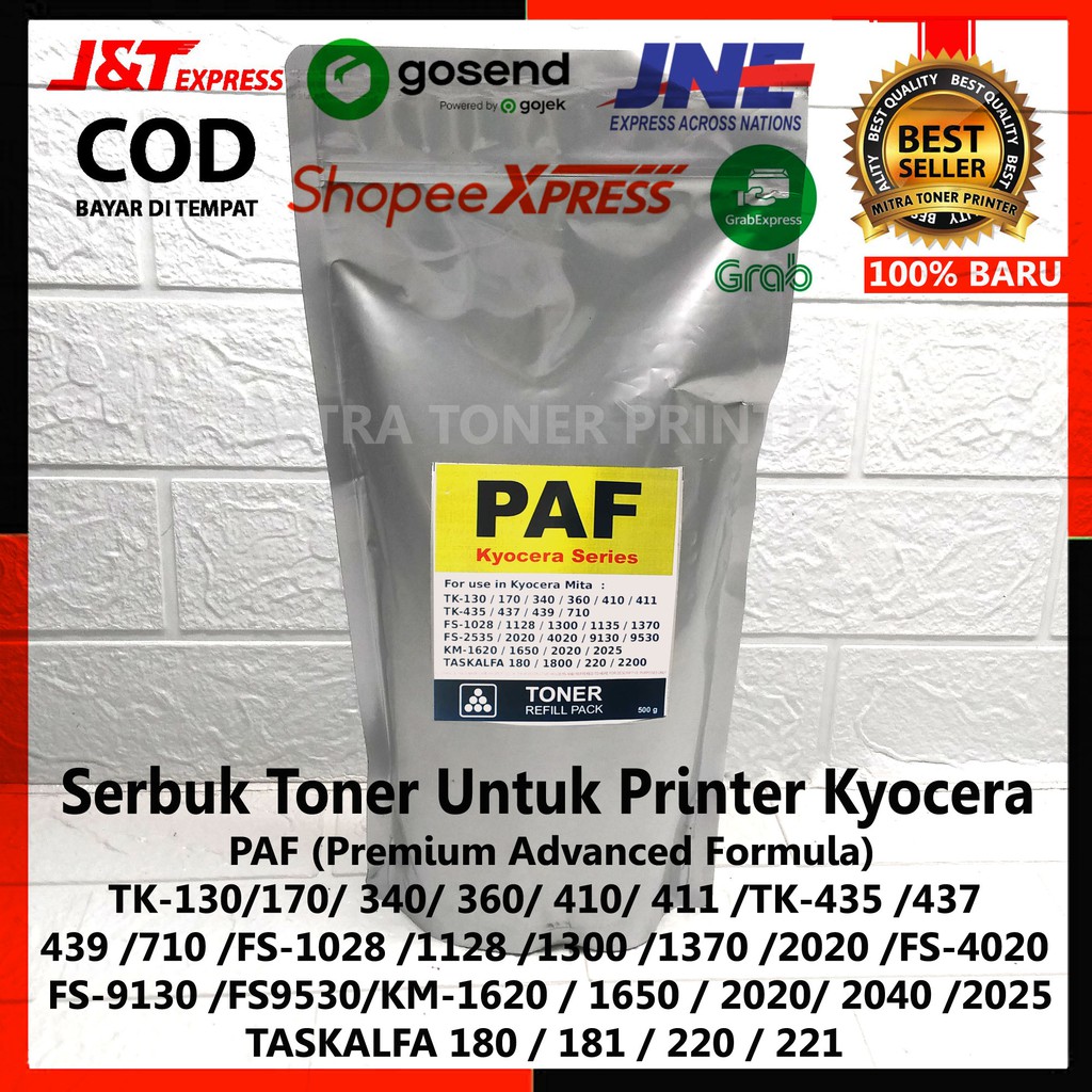Serbuk Toner PAF Premium Untuk printer kyocera FS1028/2535/2030/TK130/170/340/410/411/M2040/KM2535/2025