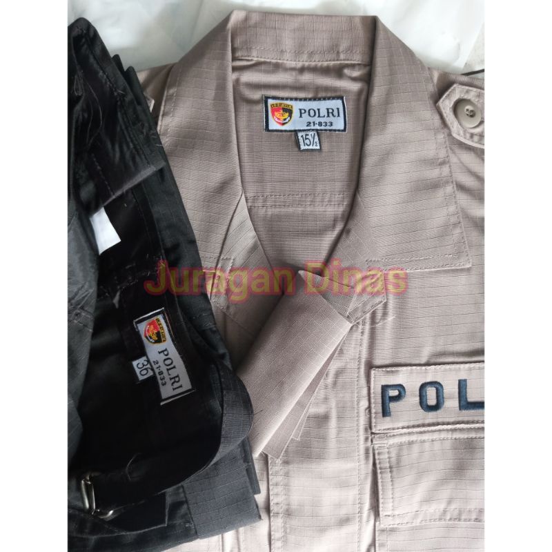 1stel Baju PDL Jatah POLRI Coklat tua PDLT/PDL A1