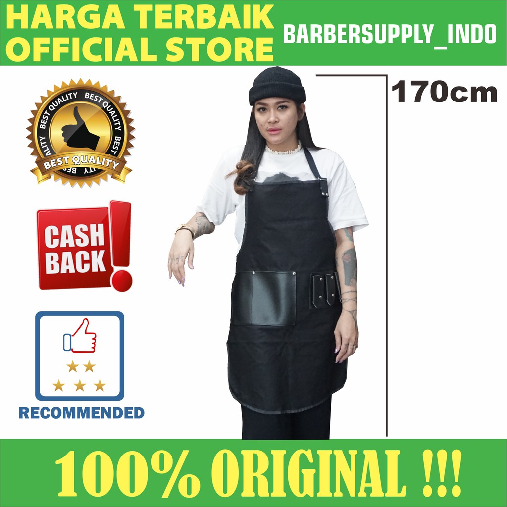 Apron Barber Celemek Barber Apron Barber Leather Denim Premium